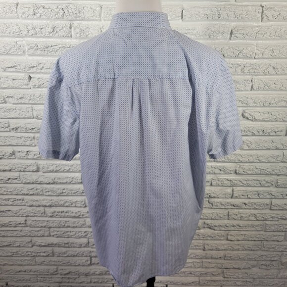 Van Heusen Mens Shirt XXL 18 18.5 Classic Blue Circles Lightweight GEO78XE - Picture 5 of 7